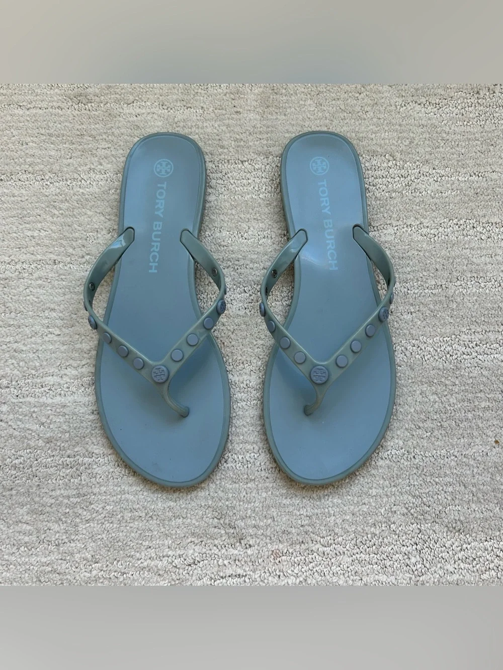 Tory Burch Jelly Light Blue Flip Flops